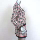 Gucci Sega Logo Tweed Blazer White/Navy Size 38 Single Breasted Jacket