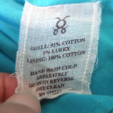 Figue Tassel Tie Long Sleeve Mini Dress Blue Metallic Floral Print Size Small