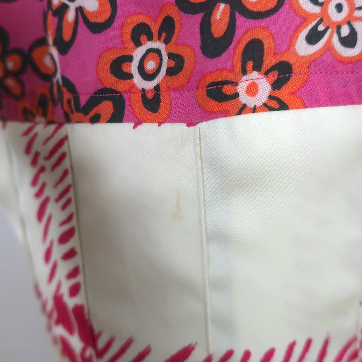 Uniqlo x Marni Short Sleeve Pleated Shirtdress Floral &amp; Check Print Size Medium