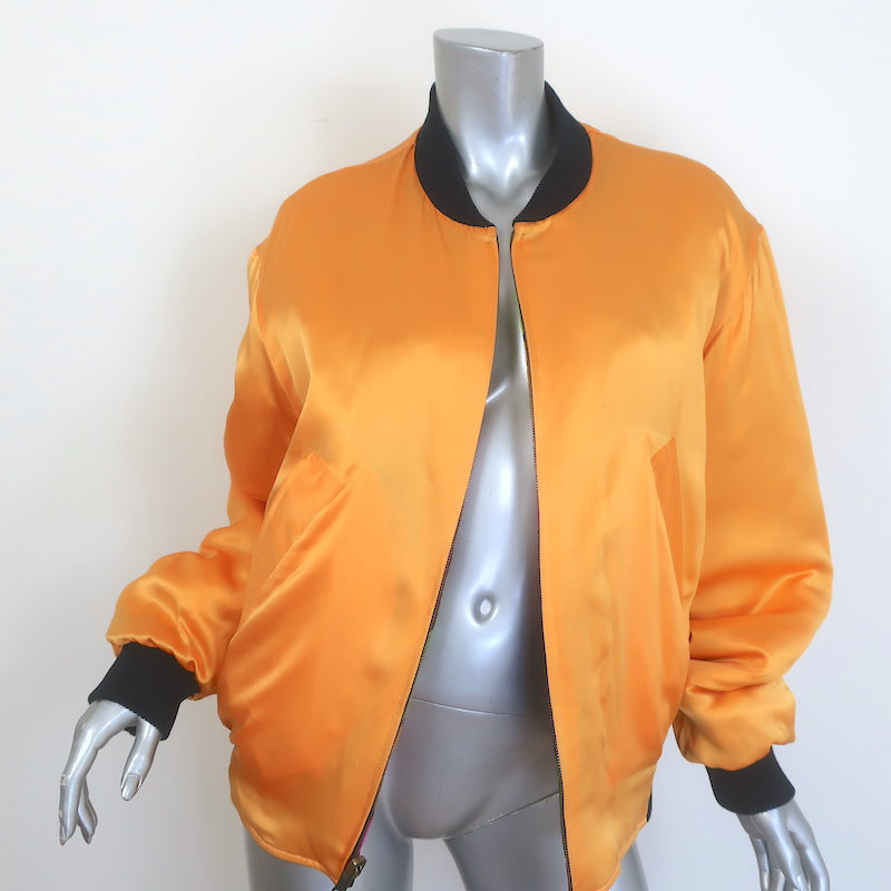 Pierre-Louis Mascia Alo Reversible Satin Bomber Jacket Multi/Yellow Size Small