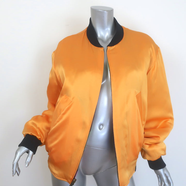 Pierre-Louis Mascia Alo Reversible Satin Bomber Jacket Multi/Yellow Size Small