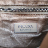 Prada Embossed Leather Hobo Tan Large Snap-Top Shoulder Bag