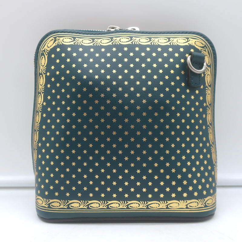 Gucci x Sega Guccy Stars Dome Crossbody Bag Teal &amp; Metallic Gold Leather