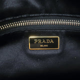 Prada Sequined Striped Tote Brown/Black Extra Large Shoulder Bag