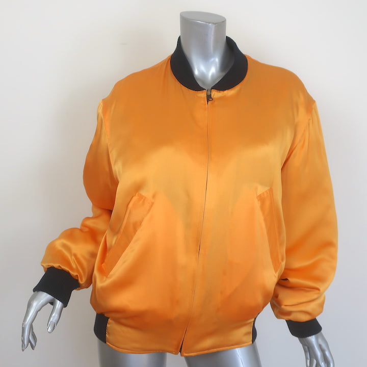 Pierre-Louis Mascia Alo Reversible Satin Bomber Jacket Multi/Yellow Size Small