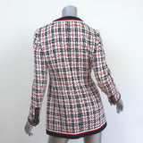 Gucci Sega Logo Tweed Blazer White/Navy Size 38 Single Breasted Jacket