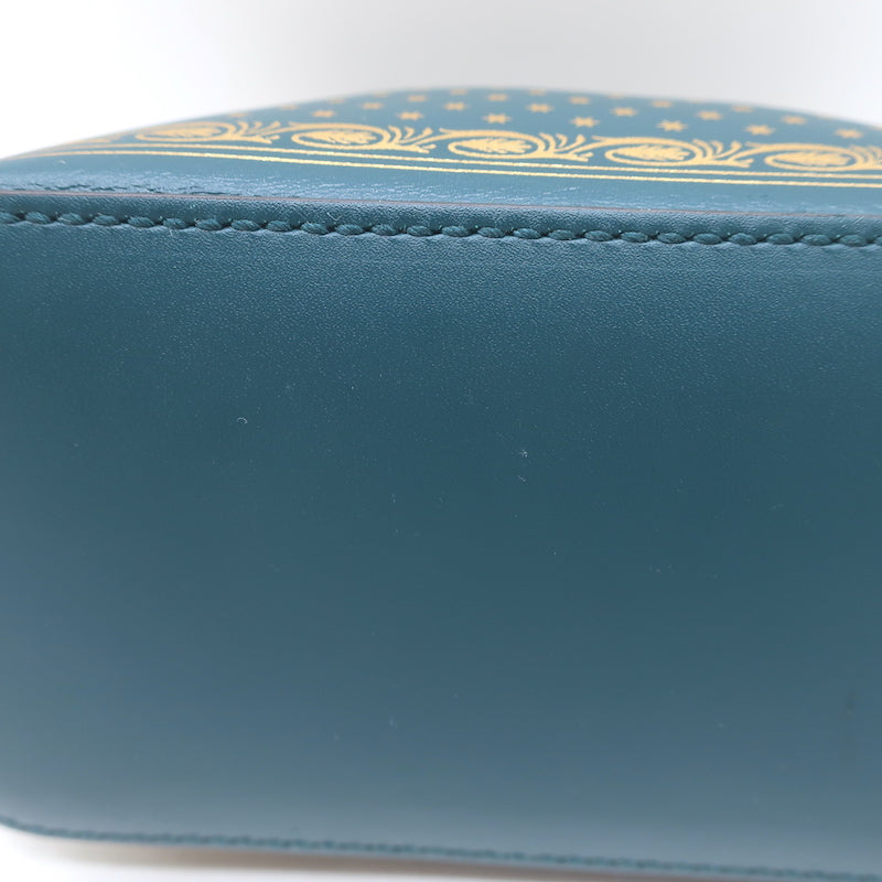 Gucci x Sega Guccy Stars Dome Crossbody Bag Teal &amp; Metallic Gold Leather
