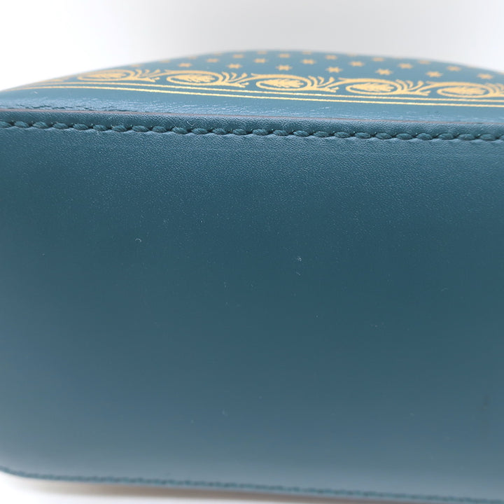 Gucci x Sega Guccy Stars Dome Crossbody Bag Teal &amp; Metallic Gold Leather