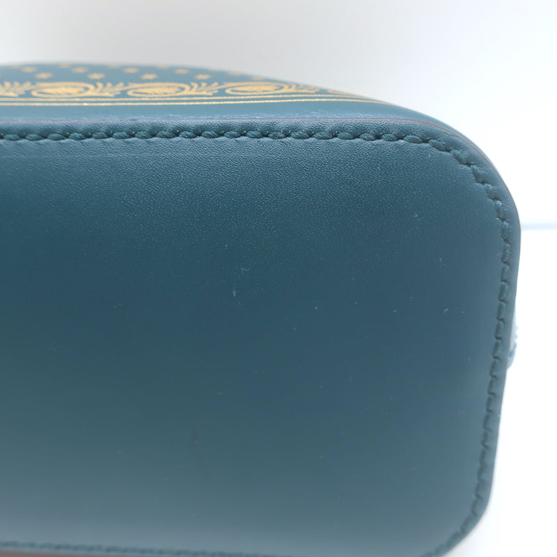 Gucci x Sega Guccy Stars Dome Crossbody Bag Teal &amp; Metallic Gold Leather