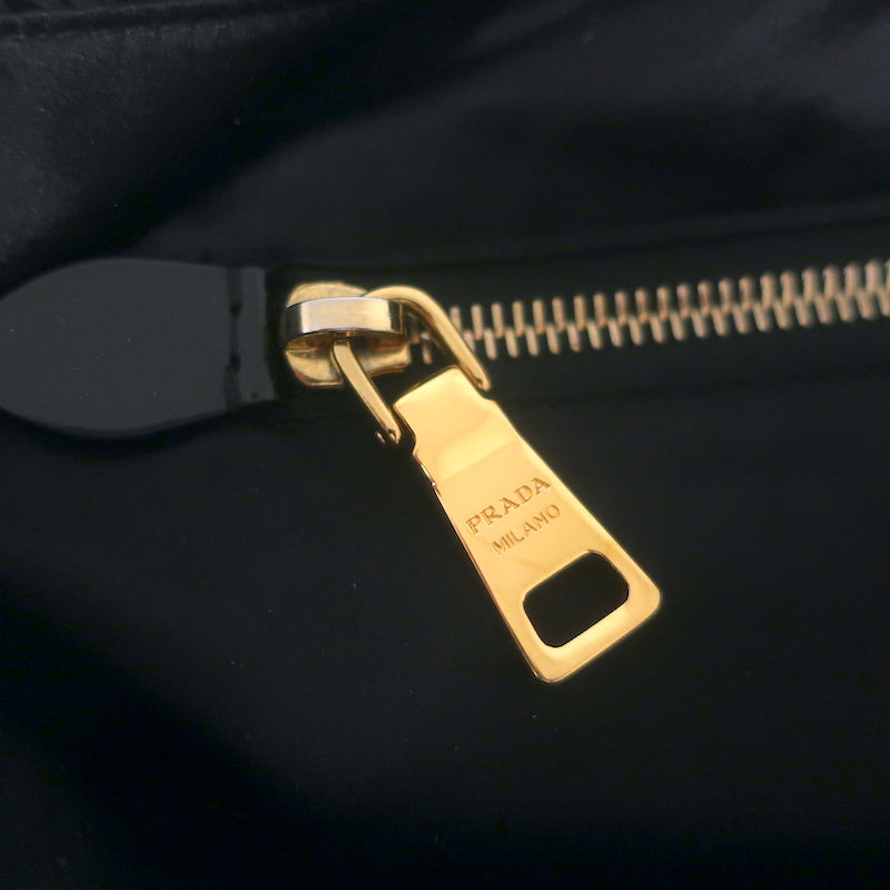 Prada Sequined Striped Tote Brown/Black Extra Large Shoulder Bag
