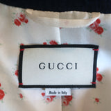 Gucci Sega Logo Tweed Blazer White/Navy Size 38 Single Breasted Jacket