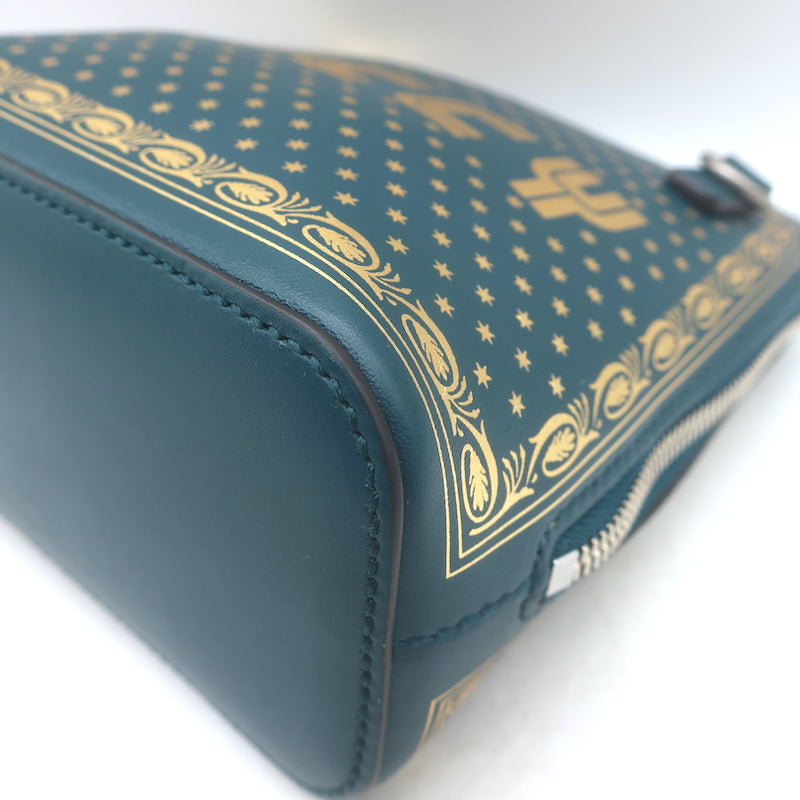 Gucci x Sega Guccy Stars Dome Crossbody Bag Teal &amp; Metallic Gold Leather