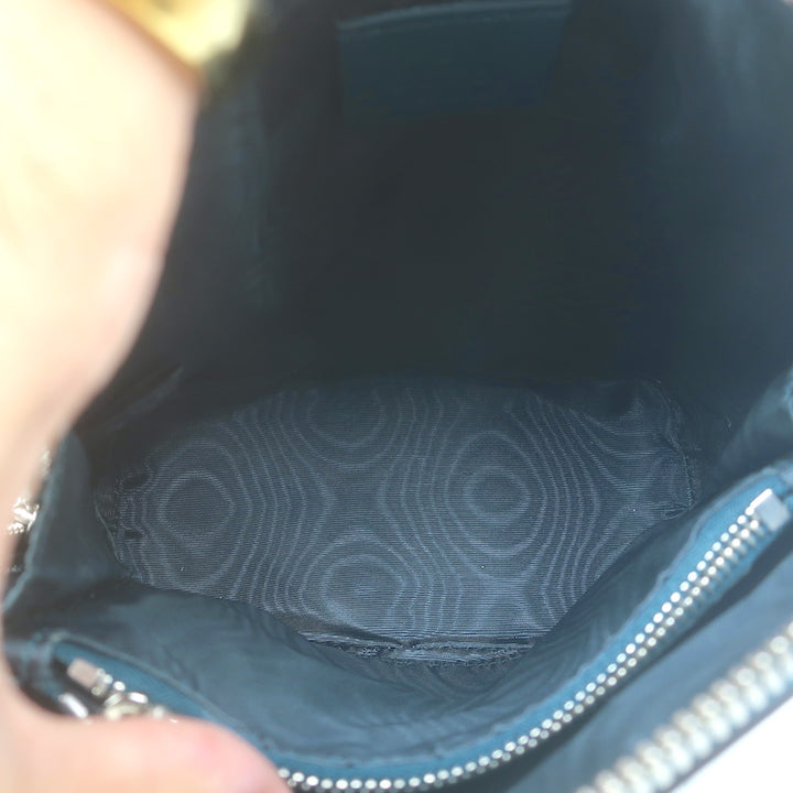 Gucci x Sega Guccy Stars Dome Crossbody Bag Teal &amp; Metallic Gold Leather