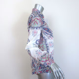 Etro Paisley Button Down Shirt White/Multicolor Cotton Size 46 Long Sleeve Top