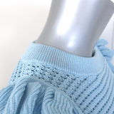 Eleven Six Viola Ruffled Knit Tank Top Sky Blue Cotton Size Small NEW