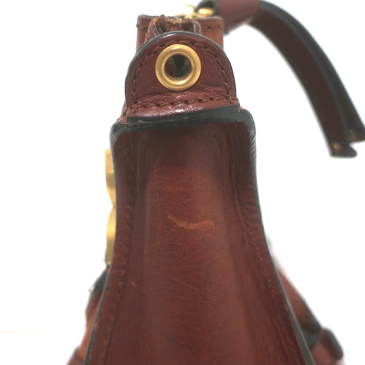 Chloe Marcie Medium Perforated Leather Shoulder Bag Brown Leather Crossbody