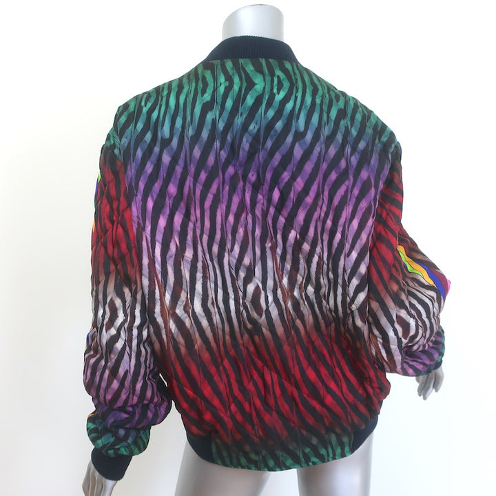 Pierre-Louis Mascia Alo Reversible Satin Bomber Jacket Multi/Yellow Size Small