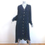 Yune Ho Shirtdress Navy Crepe Size 38 Long Sleeve Midi Dress