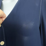 Yune Ho Shirtdress Navy Crepe Size 38 Long Sleeve Midi Dress