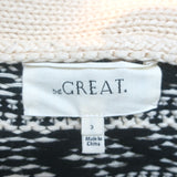 THE GREAT Fair Isle Lodge Cardigan Cream/Black Cotton-Blend Size 3