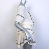 LoveShackFancy Off the Shoulder Embroidered Mini Dress Ivory Size Extra Small