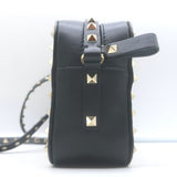 Valentino Polka Dot Rockstud Camera Bag Black & Cream Leather Small Crossbody