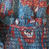 Ulla Johnson Ruffled Midi Dress Paola Navy Printed Metallic Cotton-Silk Size 4