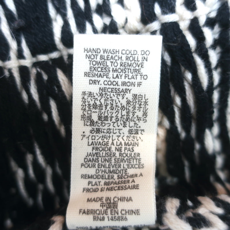 THE GREAT Fair Isle Lodge Cardigan Cream/Black Cotton-Blend Size 3