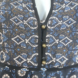 Veronica Beard Makai Mini Dress Navy Paisley Print Ruched Silk Size 6