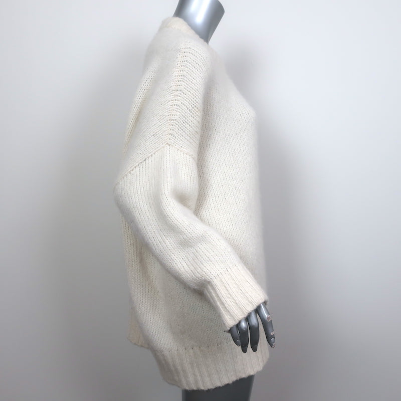 Jenni Kayne Cocoon Sweater Cream Alpaca-Blend Size Medium Crewneck Pullover