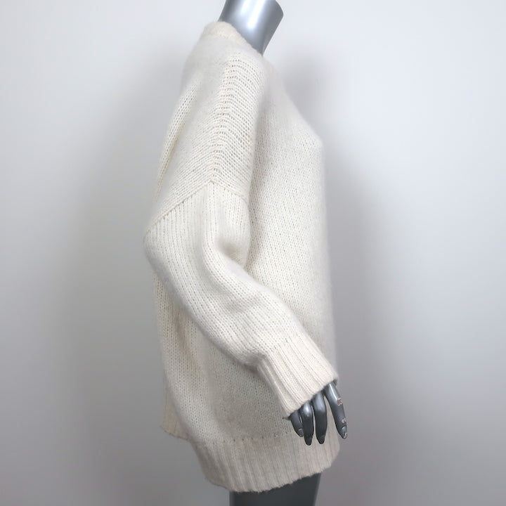 Jenni Kayne Cocoon Sweater Cream Alpaca-Blend Size Medium Crewneck Pullover