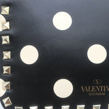 Valentino Polka Dot Rockstud Camera Bag Black & Cream Leather Small Crossbody