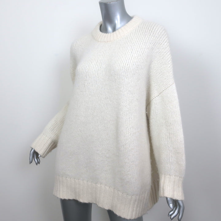 Jenni Kayne Cocoon Sweater Cream Alpaca-Blend Size Medium Crewneck Pullover