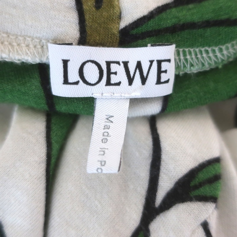 Loewe Herbarium Turtleneck Top White/Multicolor Stretch Wool Jersey Size Small