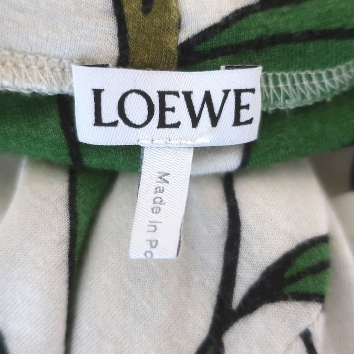Loewe Herbarium Turtleneck Top White/Multicolor Stretch Wool Jersey Size Small