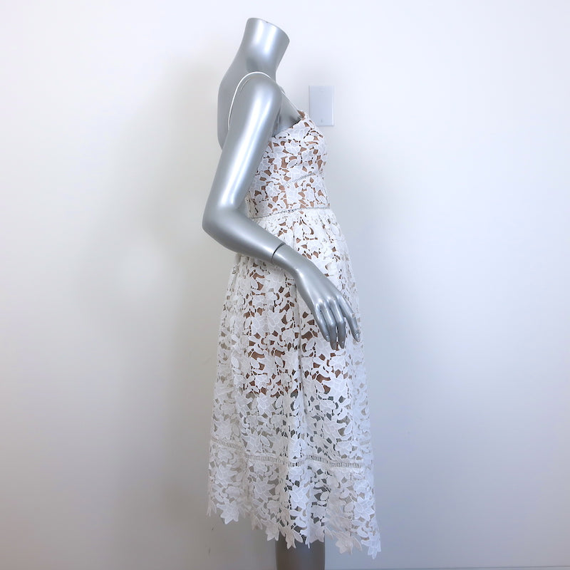 Self-Portrait Azaelea Guipure Lace Midi Dress White Size US 4 Celebrity Owned Self-Portrait Azaelea Guipure Lace Midi Dress White Size US 4 Celebrity Owned