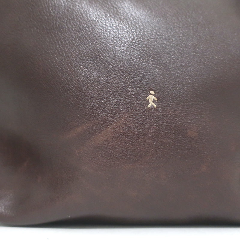 Henry Beguelin Zip-Top Tote Dark Brown Leather Large Shoulder Bag