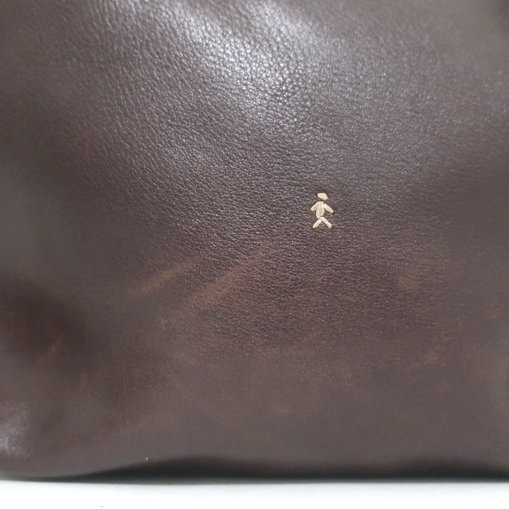 Henry Beguelin Zip-Top Tote Dark Brown Leather Large Shoulder Bag