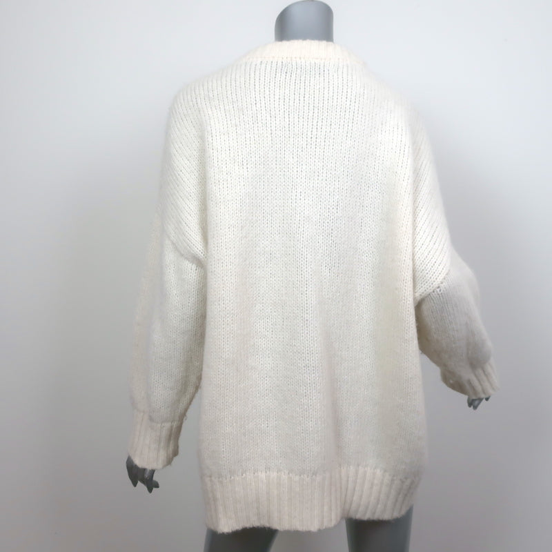 Jenni Kayne Cocoon Sweater Cream Alpaca-Blend Size Medium Crewneck Pullover