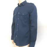 Gucci Military Shirt Navy Star-Embellished Cotton Size 39 - 15 1/2