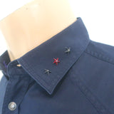 Gucci Military Shirt Navy Star-Embellished Cotton Size 39 - 15 1/2