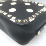 Valentino Polka Dot Rockstud Camera Bag Black & Cream Leather Small Crossbody