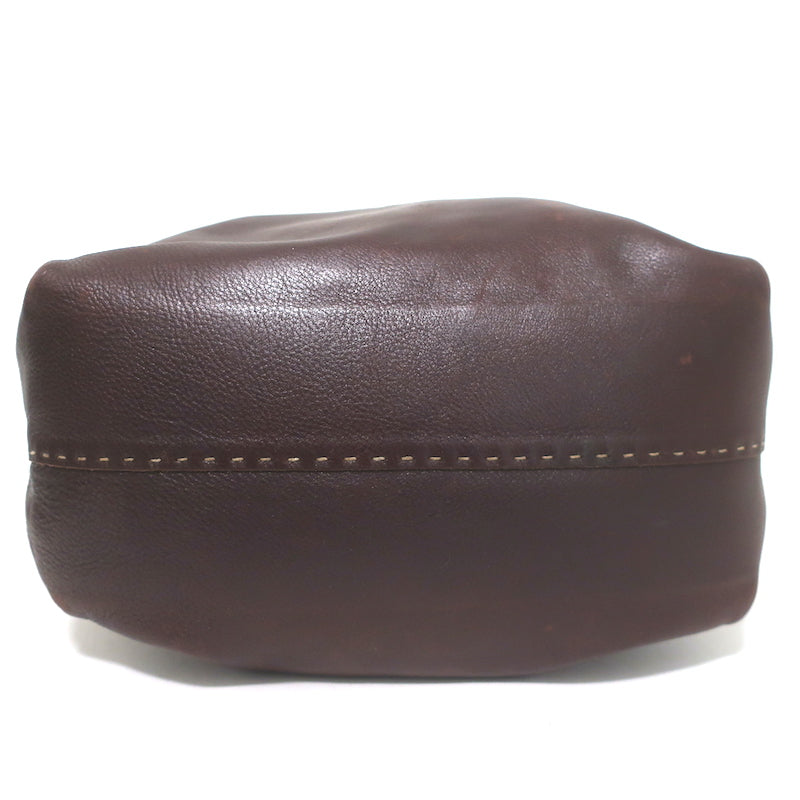 Henry Beguelin Zip-Top Tote Dark Brown Leather Large Shoulder Bag