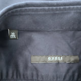 Gucci Military Shirt Navy Star-Embellished Cotton Size 39 - 15 1/2