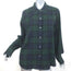 Jenni Kayne Flannel Plaid Shirt Green/Navy Cotton Size Large Long Sleeve Top