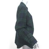 Jenni Kayne Flannel Plaid Shirt Green/Navy Cotton Size Large Long Sleeve Top