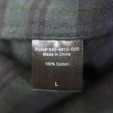 Jenni Kayne Flannel Plaid Shirt Green/Navy Cotton Size Large Long Sleeve Top