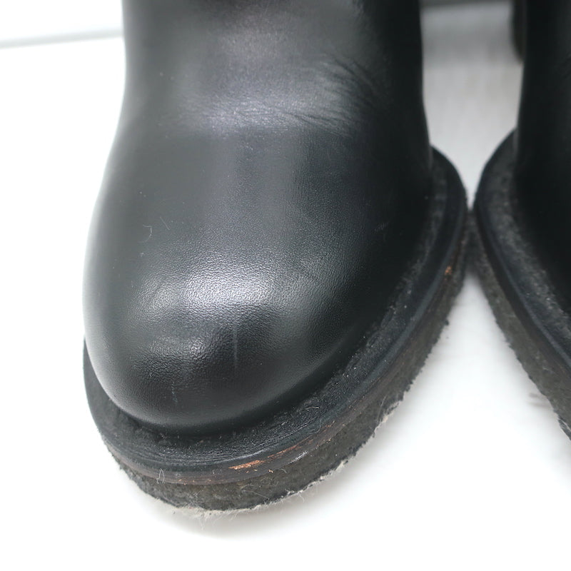 Chanel 18K CC Turn Lock Ankle Boots Black Leather Size 35.5