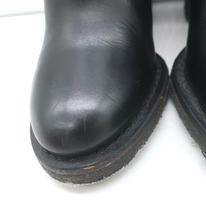 Chanel 18K CC Turn Lock Ankle Boots Black Leather Size 35.5