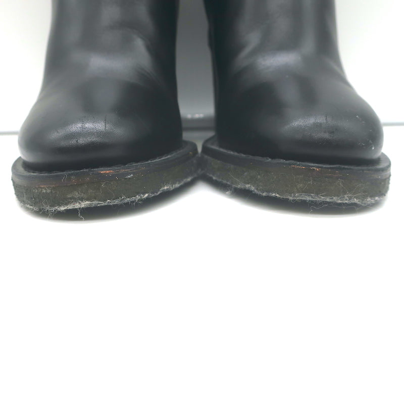 Chanel 18K CC Turn Lock Ankle Boots Black Leather Size 35.5